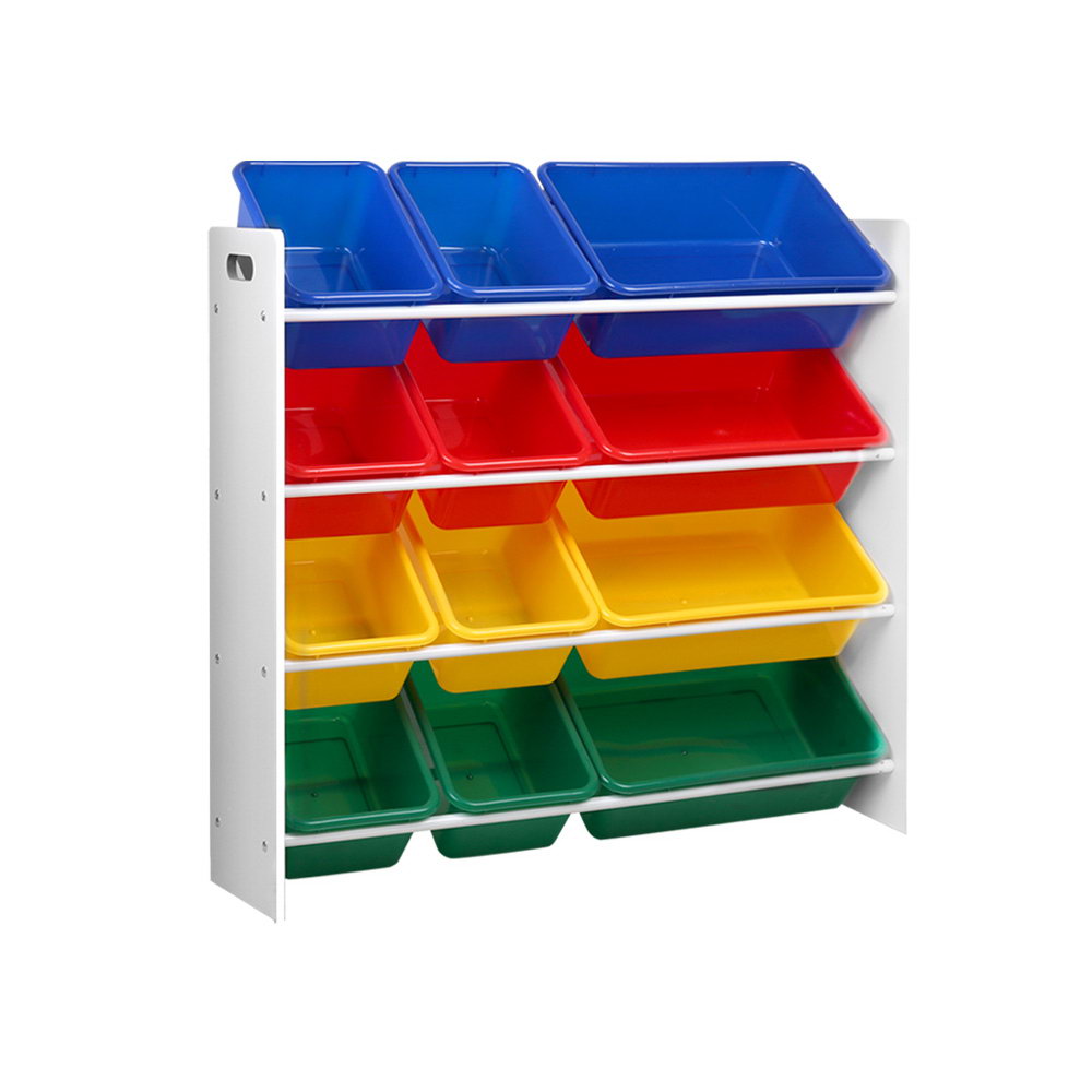 Keezi Kids Toy Box 12 Bins Bookshelf Organiser Children Storage Rack 3