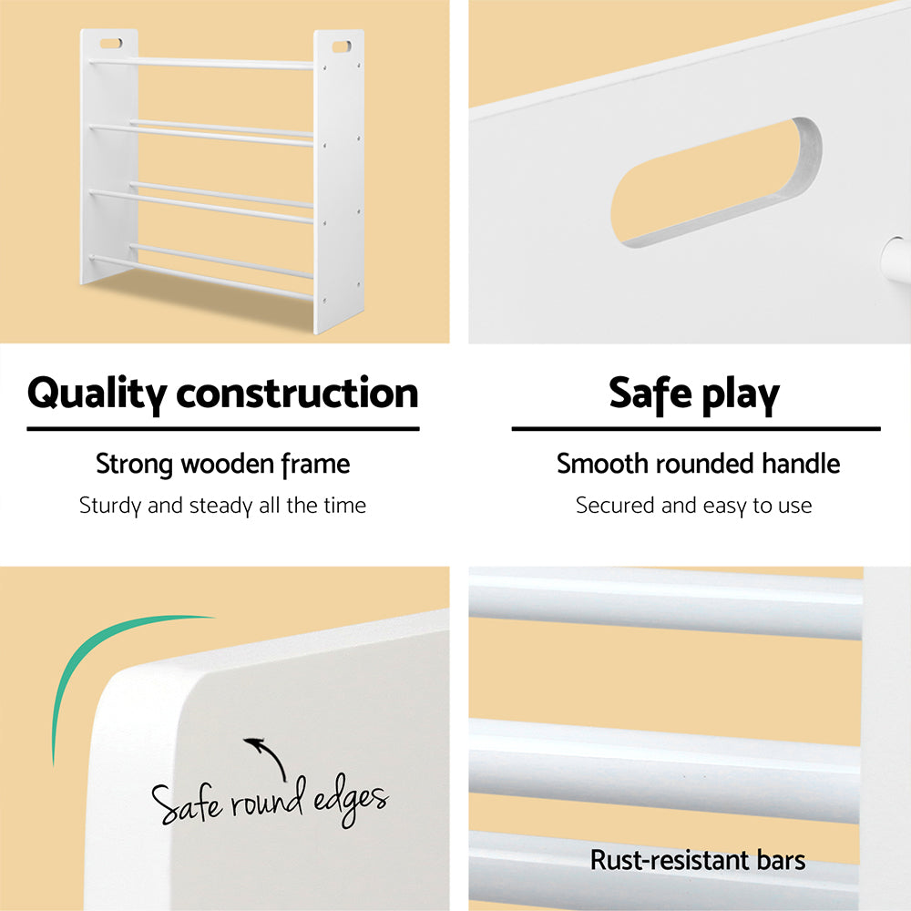 Keezi Kids Toy Box 12 Bins Bookshelf Organiser Children Storage Rack 7