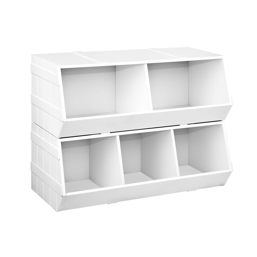 Keezi Kids Toy Box Bookshelf Storage Bookcase Organiser Display Stackable 3