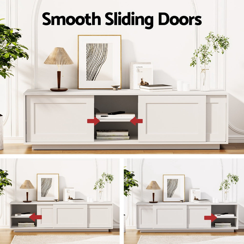 Artiss TV Unit Entertainment Unit Storage Cabinet 160cm White 6