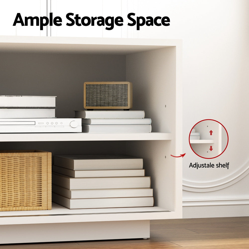 Artiss TV Unit Entertainment Unit Storage Cabinet 160cm White 7