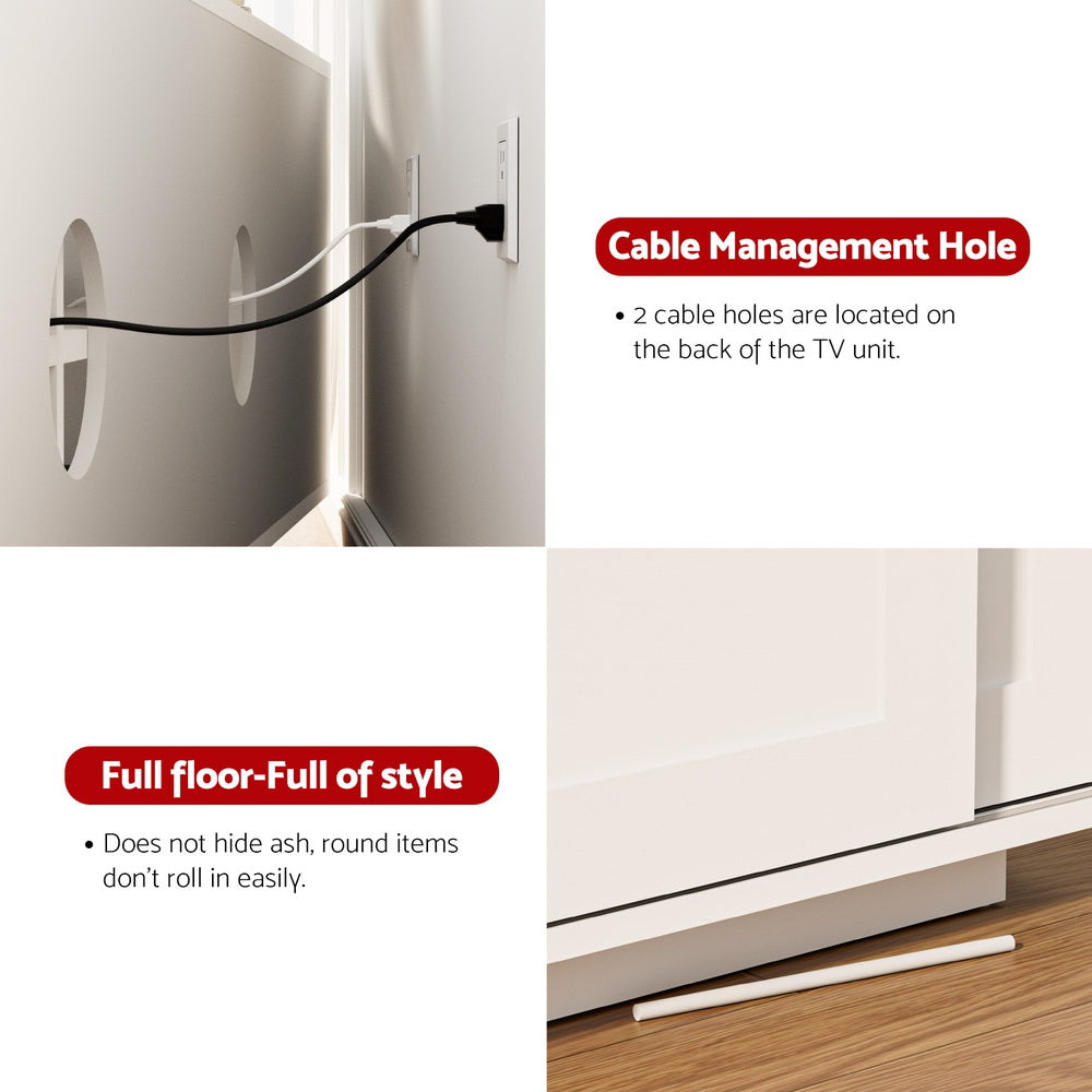 Artiss TV Unit Entertainment Unit Storage Cabinet 160cm White 8