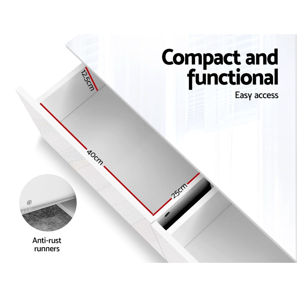 Artiss Coffee Table 4 Drawers White Trevi 5
