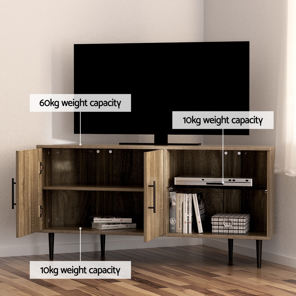 Artiss Corner Entertainment Unit Stand TV Cabinet Open Storage Shelf 120CM 8