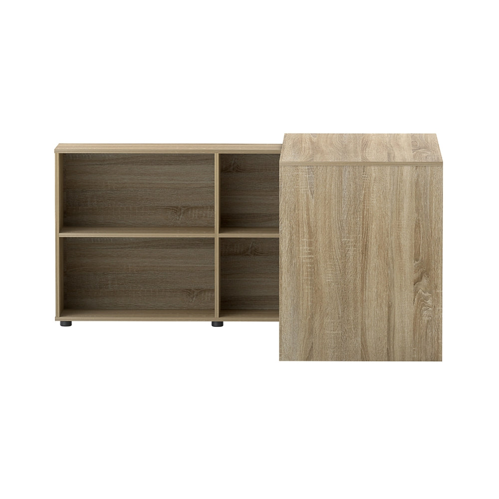 Artiss Computer Desk Bookshelf Oak 130CM 3
