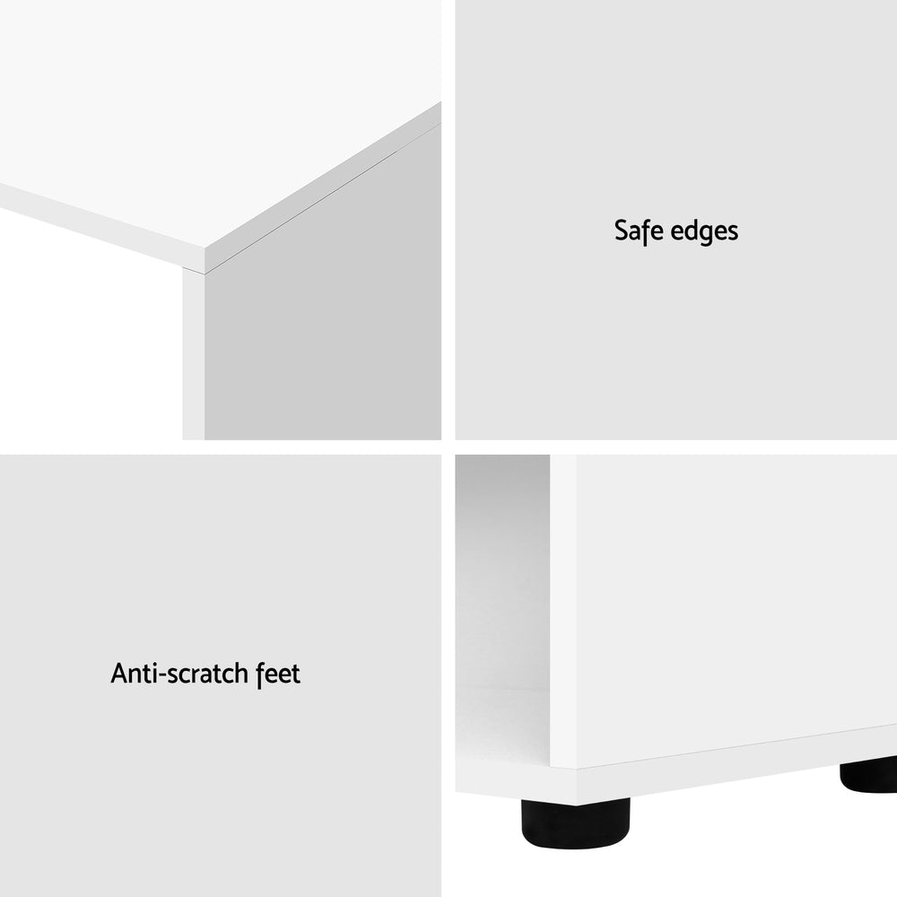 Artiss Computer Desk Bookshelf White 130CM 6