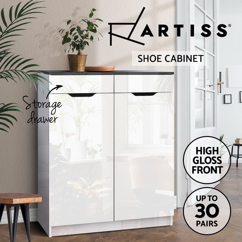 Artiss Shoe Rack Cabinet 30 Pairs White Eve 5