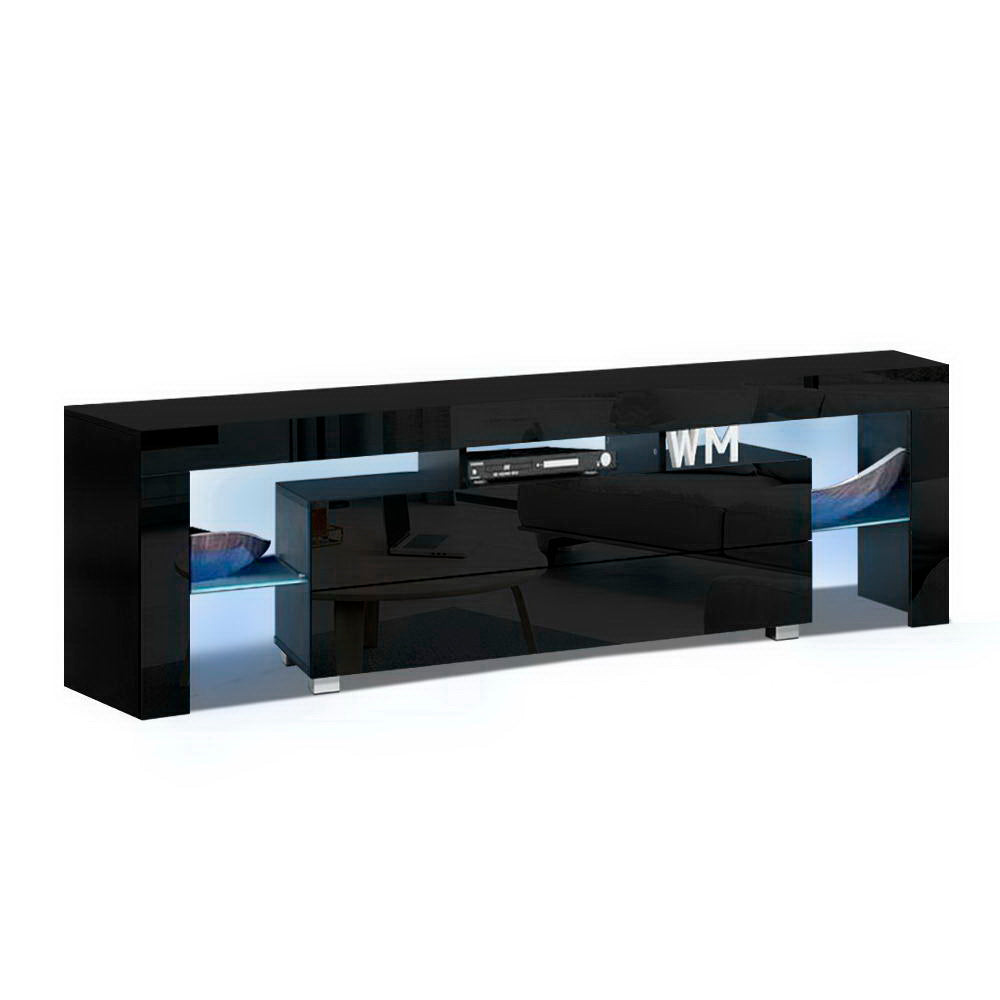 Artiss Entertainment Unit TV Cabinet LED 160cm Black Elo 3