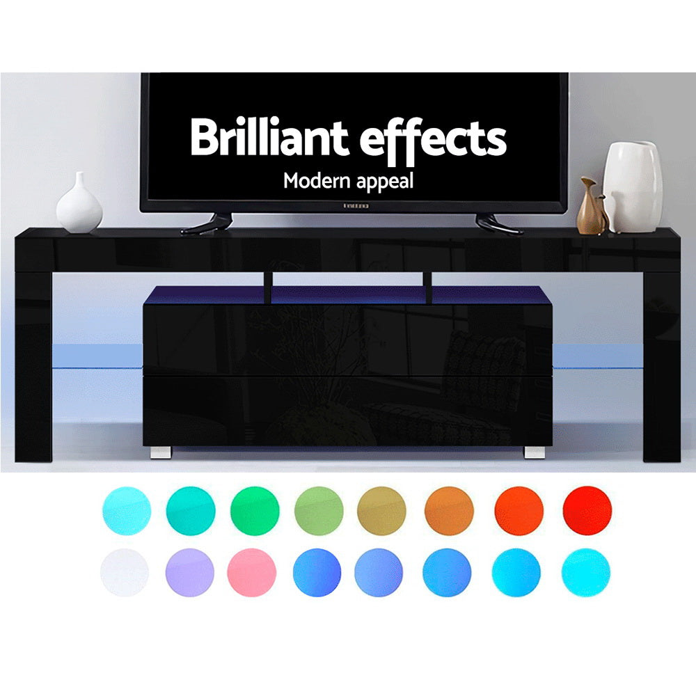 Artiss Entertainment Unit TV Cabinet LED 160cm Black Elo 5