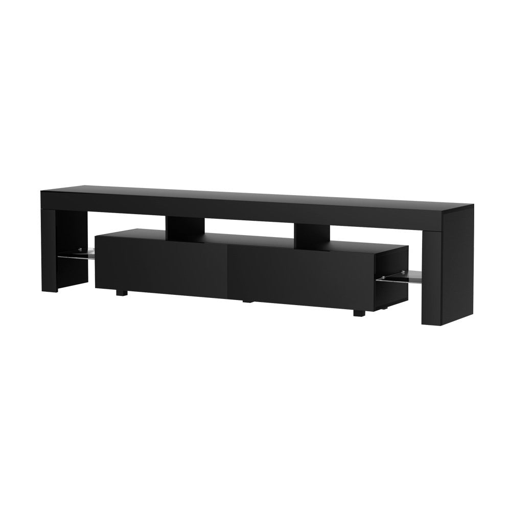 Artiss TV Cabinet Entertainment Unit Stand RGB LED Gloss Furniture 200cm Black 3