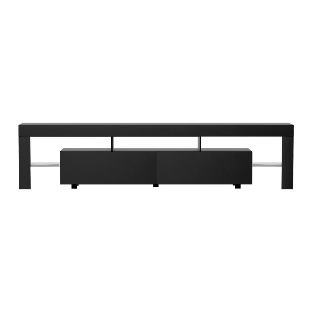 Artiss TV Cabinet Entertainment Unit Stand RGB LED Gloss Furniture 200cm Black 5