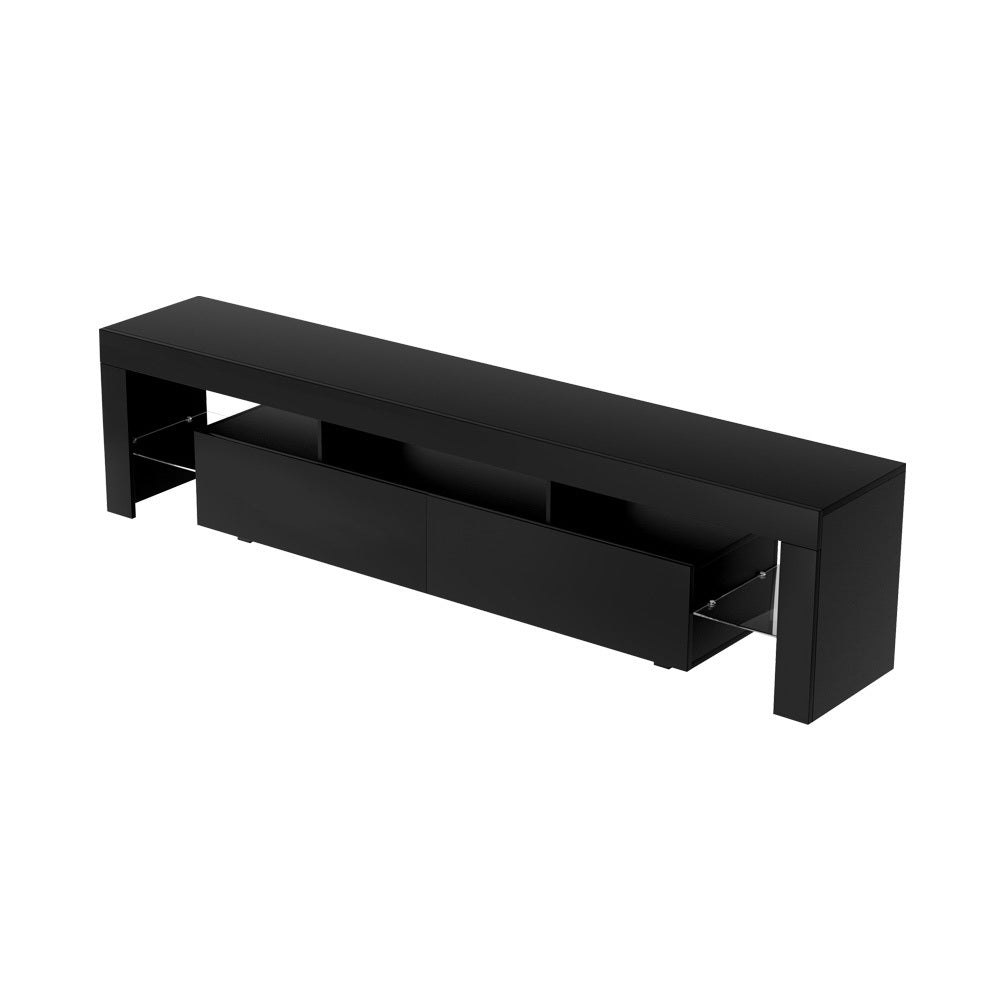 Artiss TV Cabinet Entertainment Unit Stand RGB LED Gloss Furniture 200cm Black 6