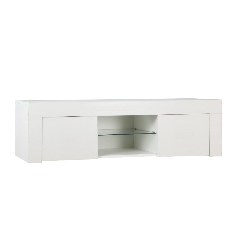Artiss Entertainment Unit TV Cabinet LED 130cm White Angus 3