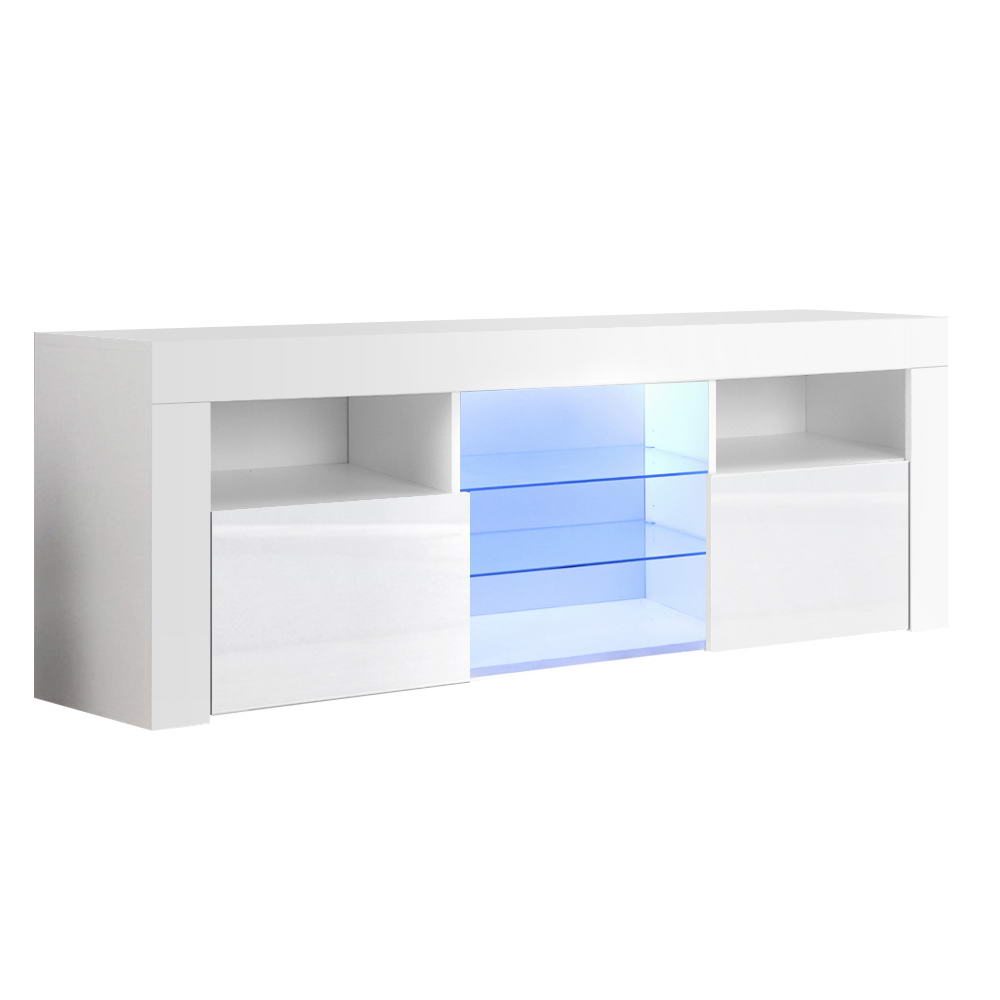 Artiss Entertainment Unit TV Cabinet LED 145cm White Angus 3