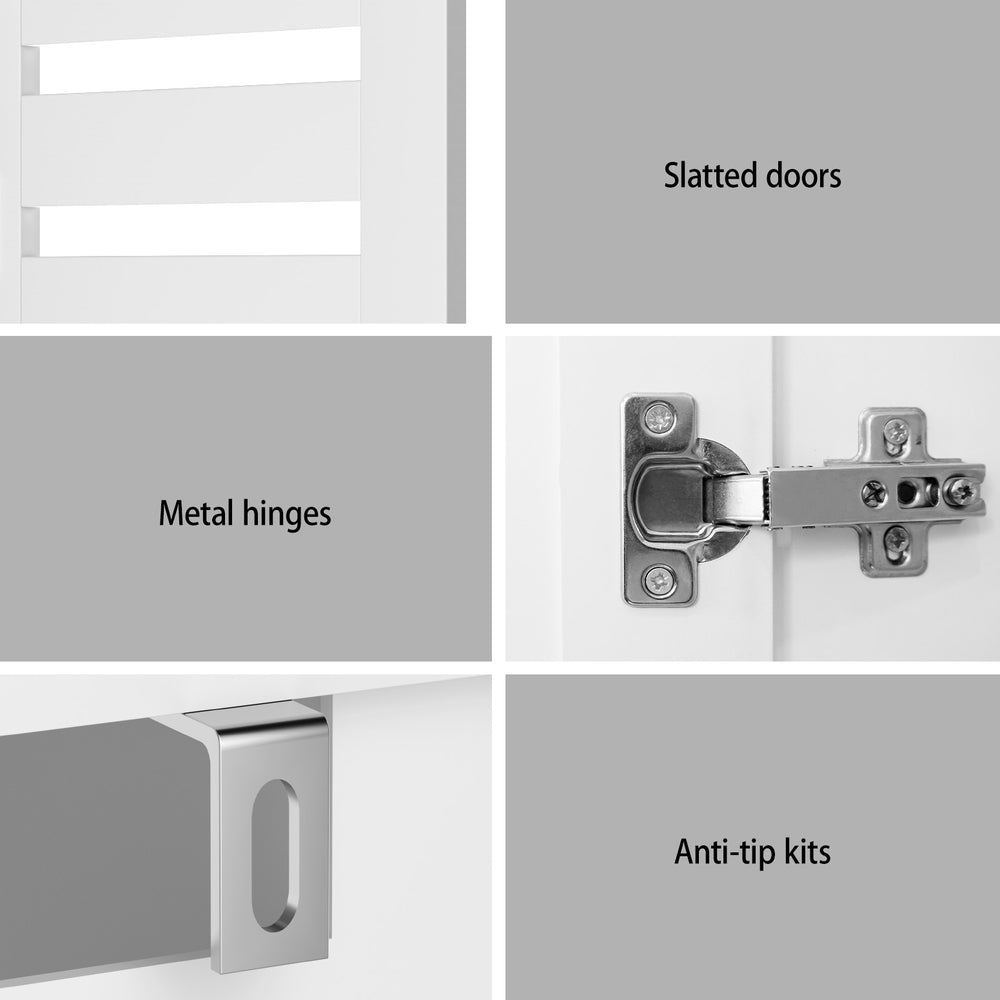 Artiss Shoe Rack Cabinet 30 Pairs Adjustable Shelf White 5