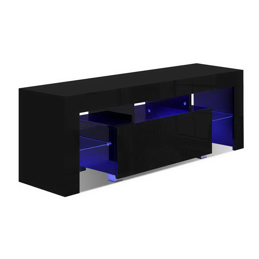 Artiss Entertainment Unit TV Cabinet LED 130cm Black Elo 3