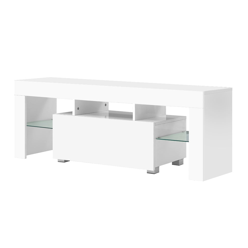 Artiss Entertainment Unit TV Cabinet LED 130cm White Elo 3