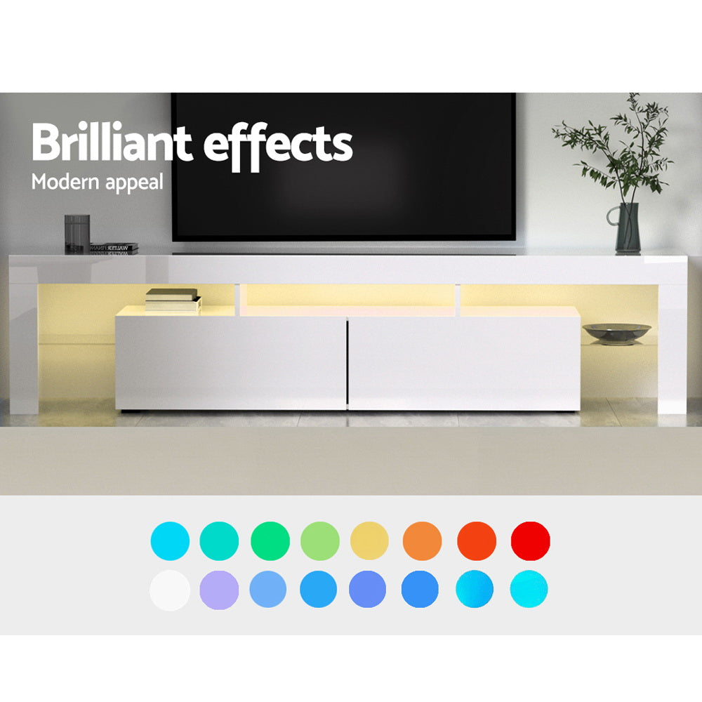 Artiss Entertainment Unit TV Cabinet LED 189cm White Elo 6