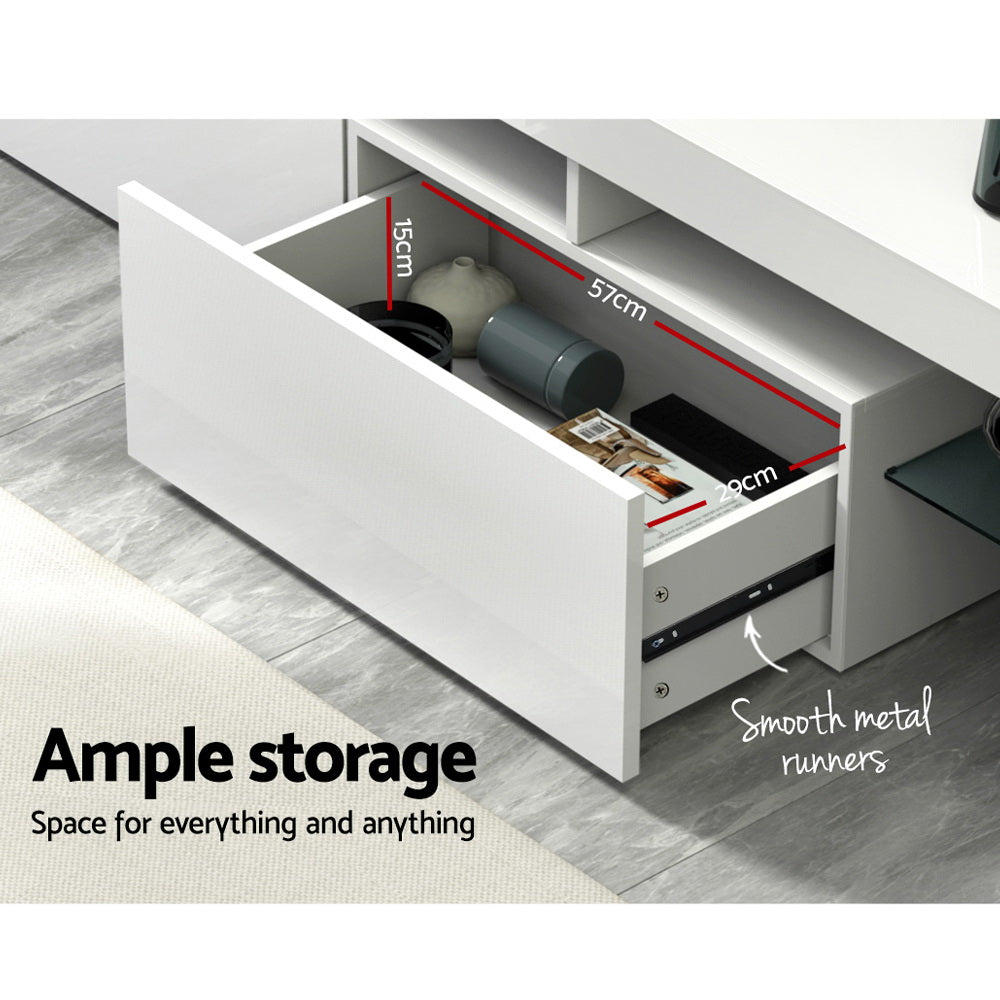 Artiss Entertainment Unit TV Cabinet LED 189cm White Elo 8