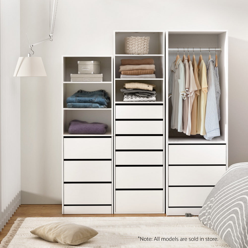Artiss Wardrobe Clothes Closet Storage Organizer White 7