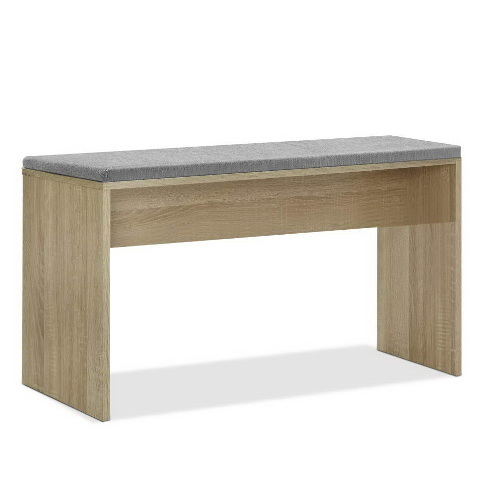 Artiss Dining Bench Upholstery Seat Wooden Chair Oak 90cm 8