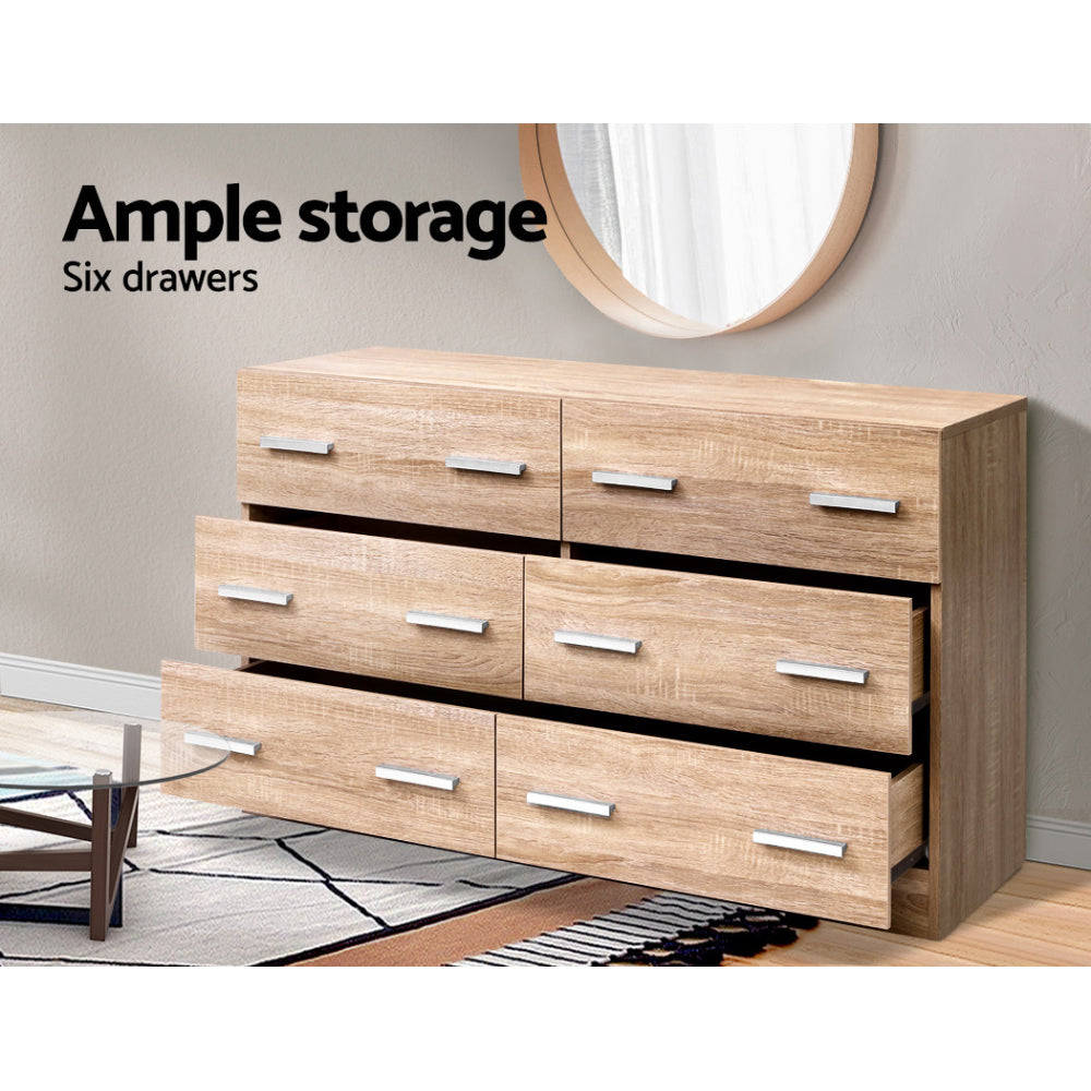 Artiss 6 Chest of Drawers - VEDA Pine 6