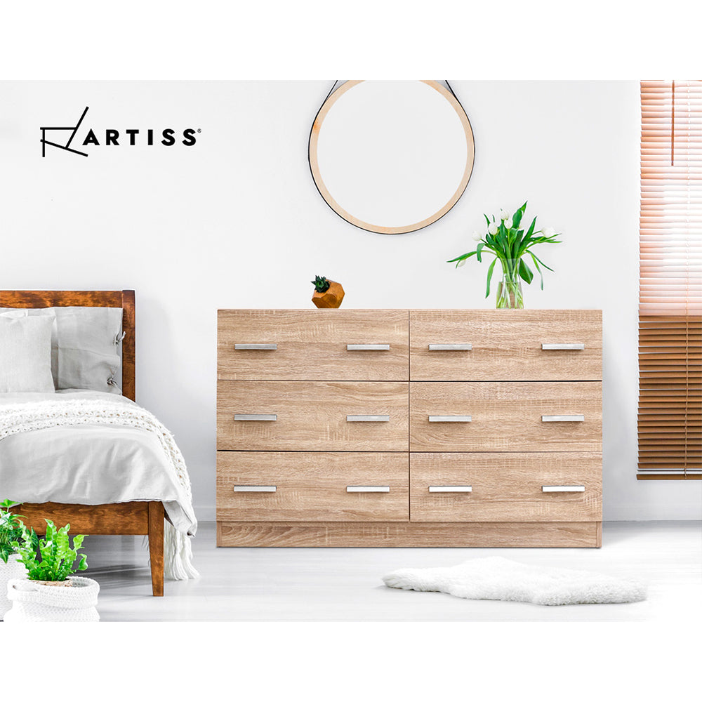Artiss 6 Chest of Drawers - VEDA Pine 8