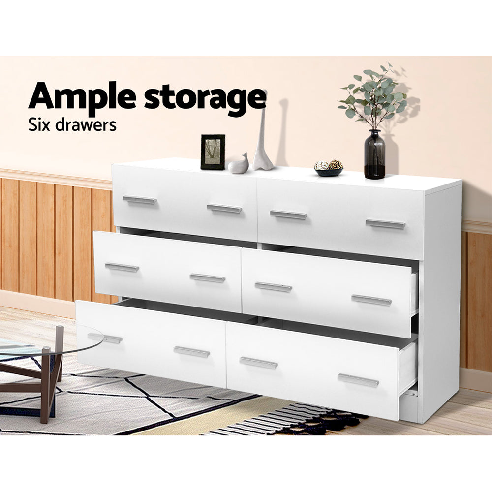 Artiss 6 Chest of Drawers - VEDA White 6