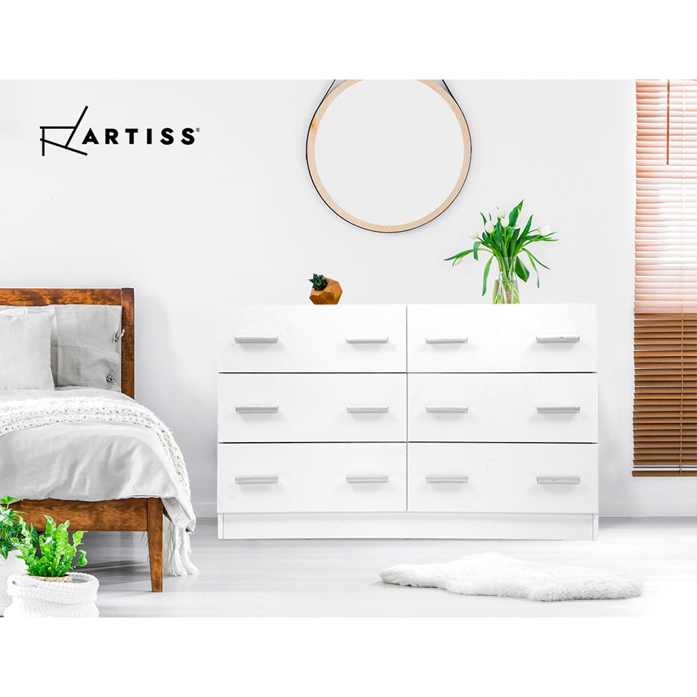 Artiss 6 Chest of Drawers - VEDA White 8