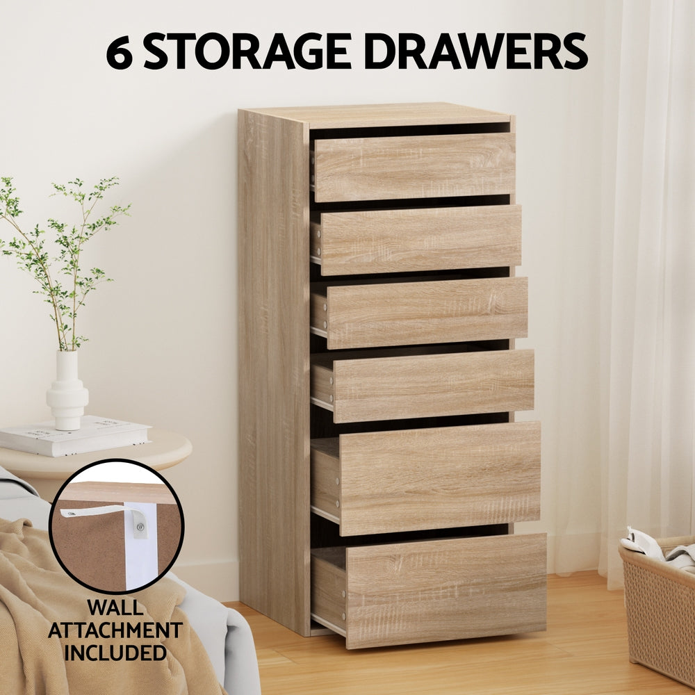 Artiss 6 Chest of Drawers Dresser Tallboy Pine 5
