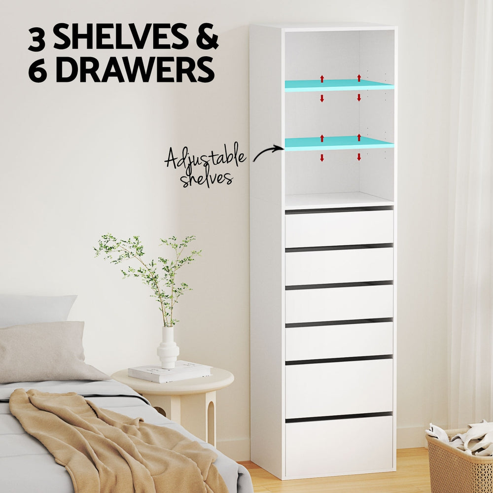 Artiss 6 Chest of Drawers Tallboy Cabinet White 5