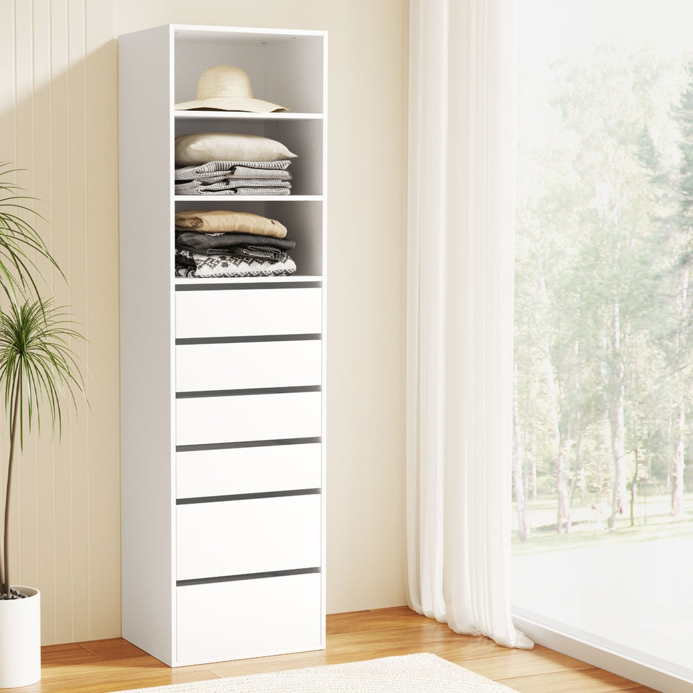 Artiss 6 Chest of Drawers Tallboy Cabinet White 8