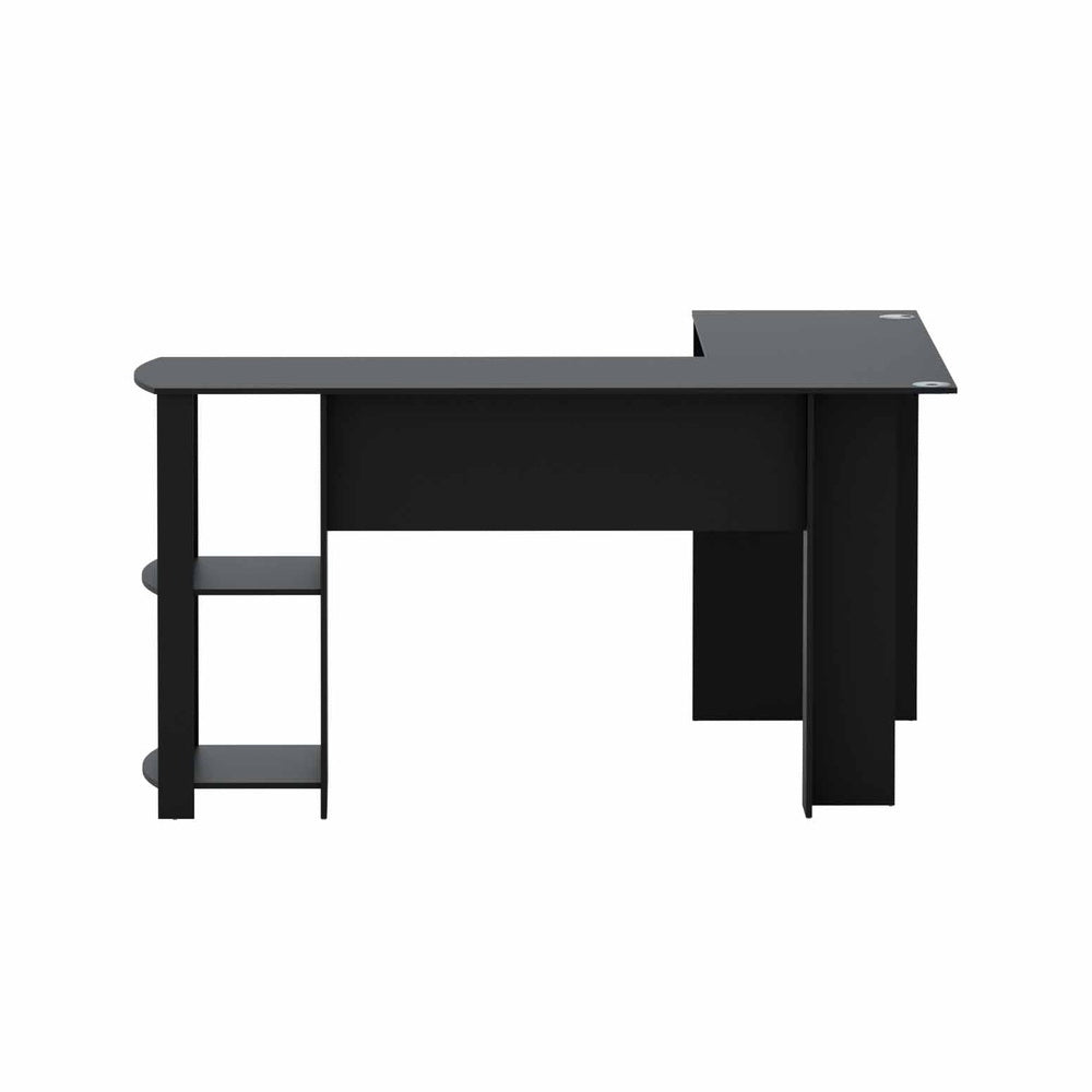 Artiss Computer Desk Shelf L-Shape Black 136CM 3