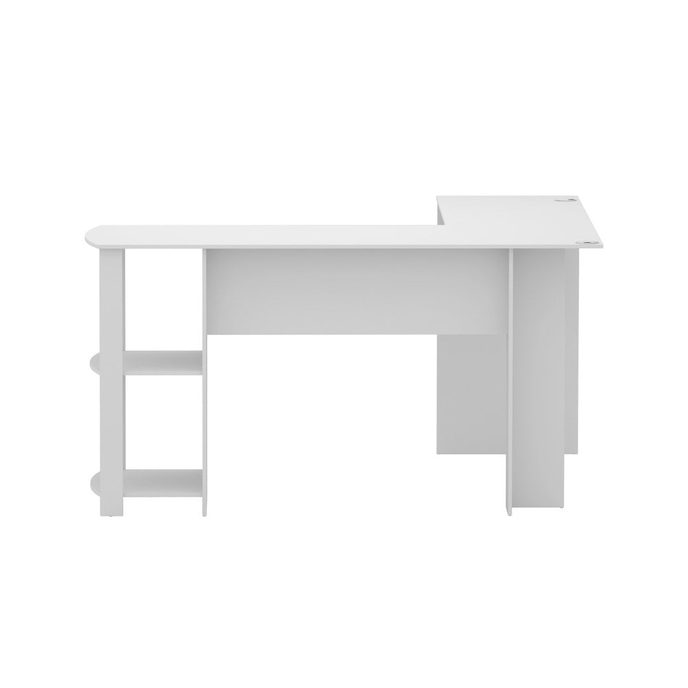 Artiss Computer Desk Shelf L-Shape White 136CM 3