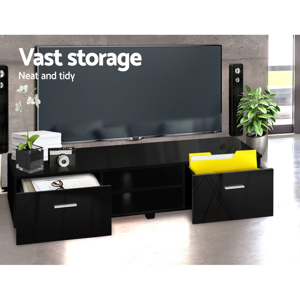 Artiss Entertainment Unit TV Cabinet 140cm Black Jim 6