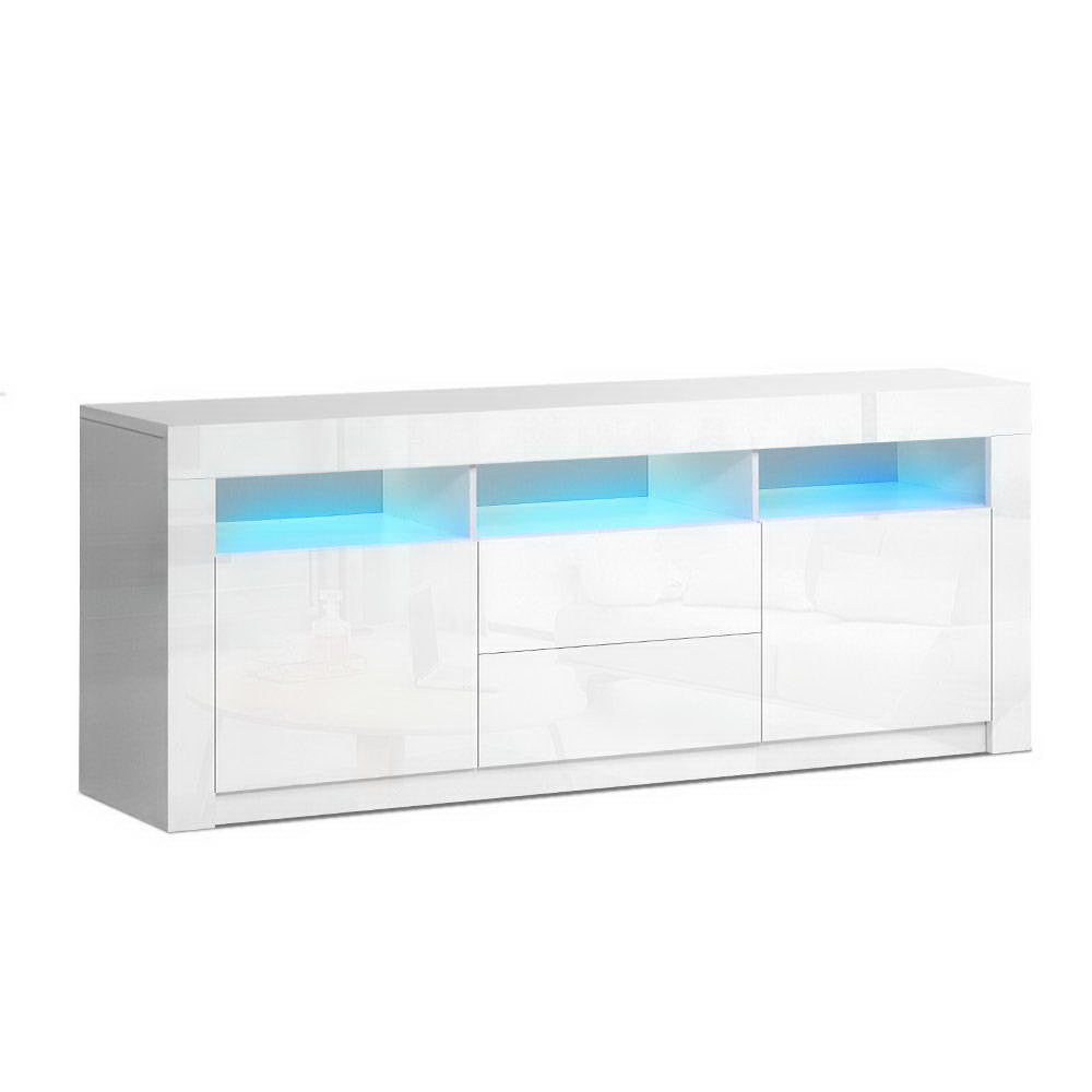Artiss Entertainment Unit TV Cabinet LED 160cm White Anna 3