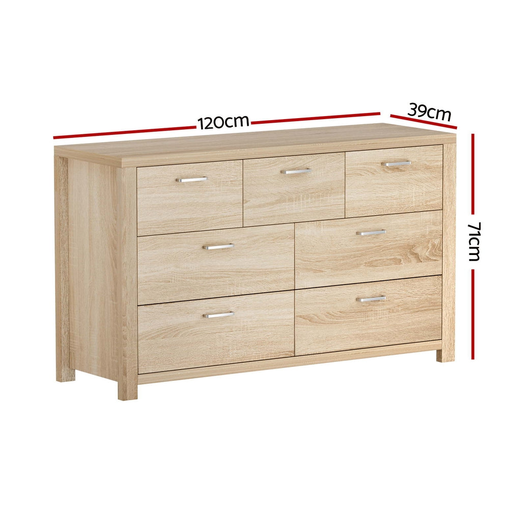 Artiss 7 Chest of Drawers - MAXI Pine 4