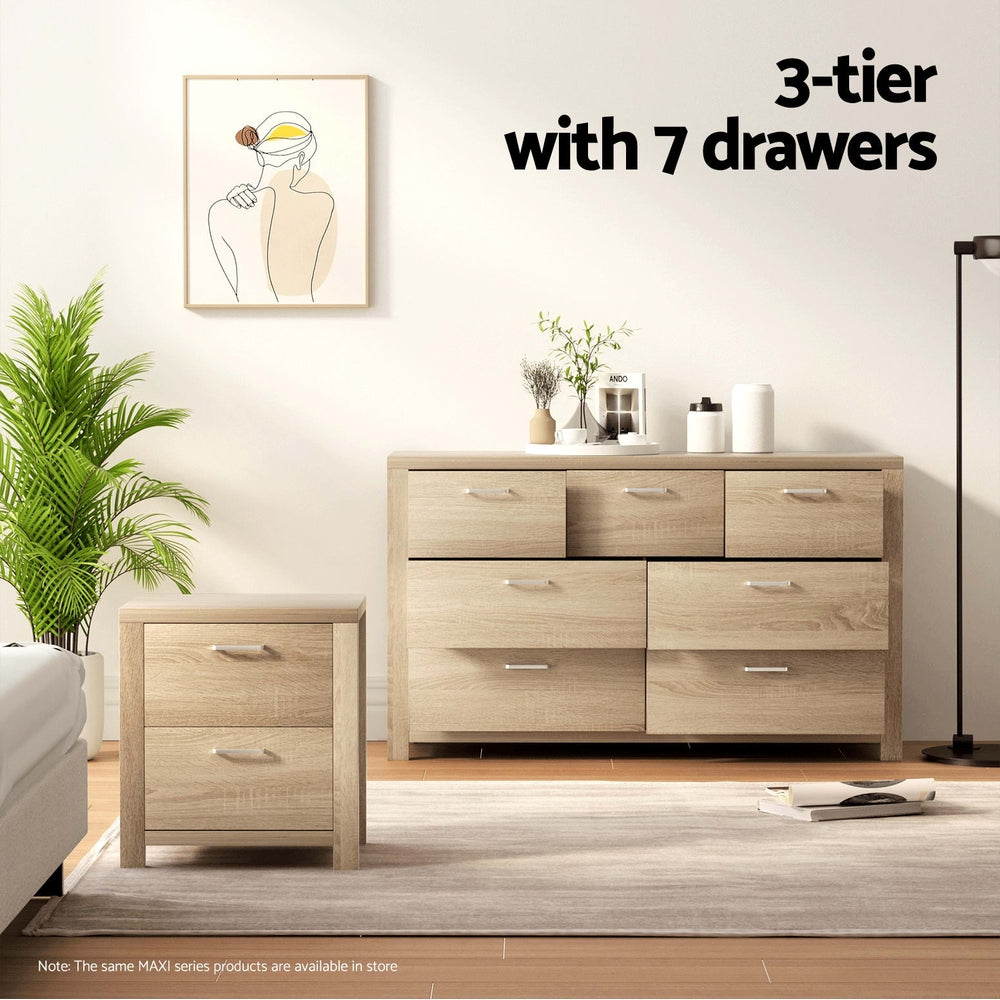 Artiss 7 Chest of Drawers - MAXI Pine 6