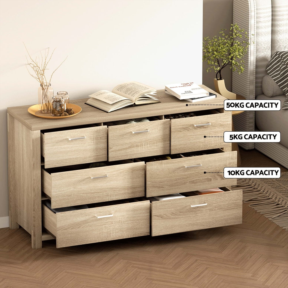 Artiss 7 Chest of Drawers - MAXI Pine 7
