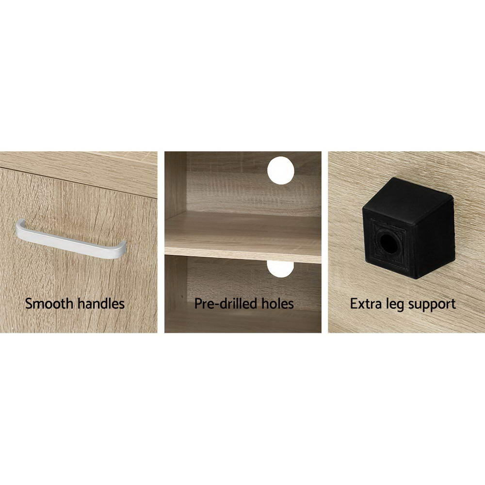 Artiss TV Cabinet Entertainment Unit 160cm Pine Maxi 8