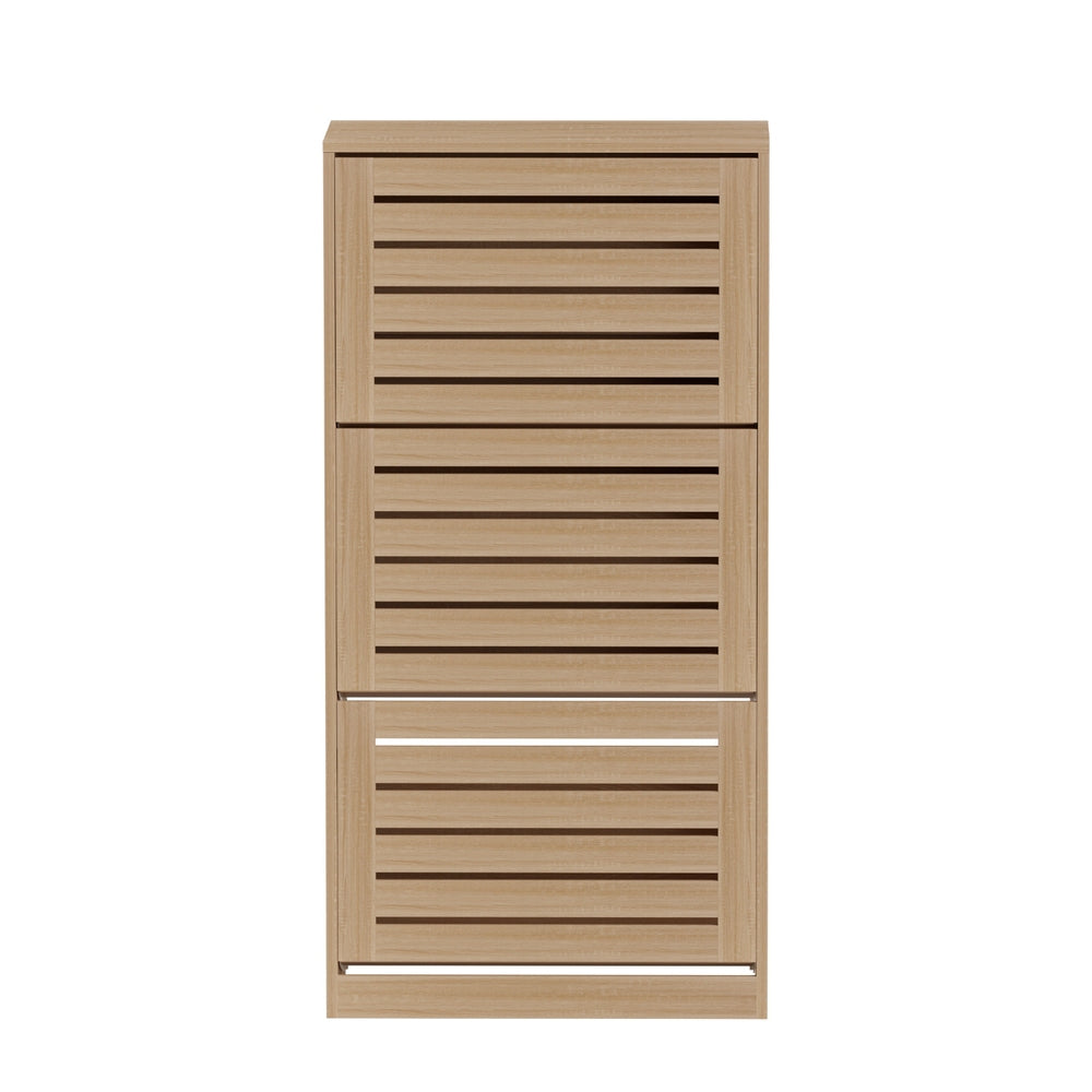 Artiss Shoe Cabinet Storage Drawer 45 Pairs Pine 3