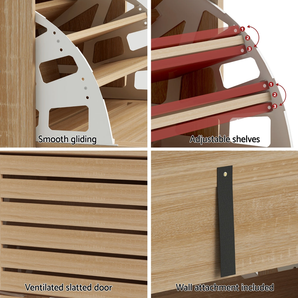 Artiss Shoe Cabinet Storage Drawer 45 Pairs Pine 5