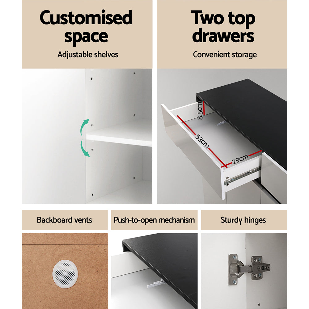 Artiss Shoe Rack Cabinet Storage 120cm w/ Drawer - White Lydia 7