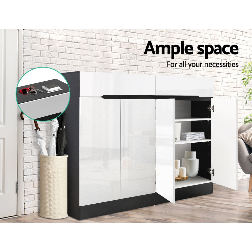 Artiss Shoe Rack Cabinet Storage 120cm w/ Drawer - White Lydia 8