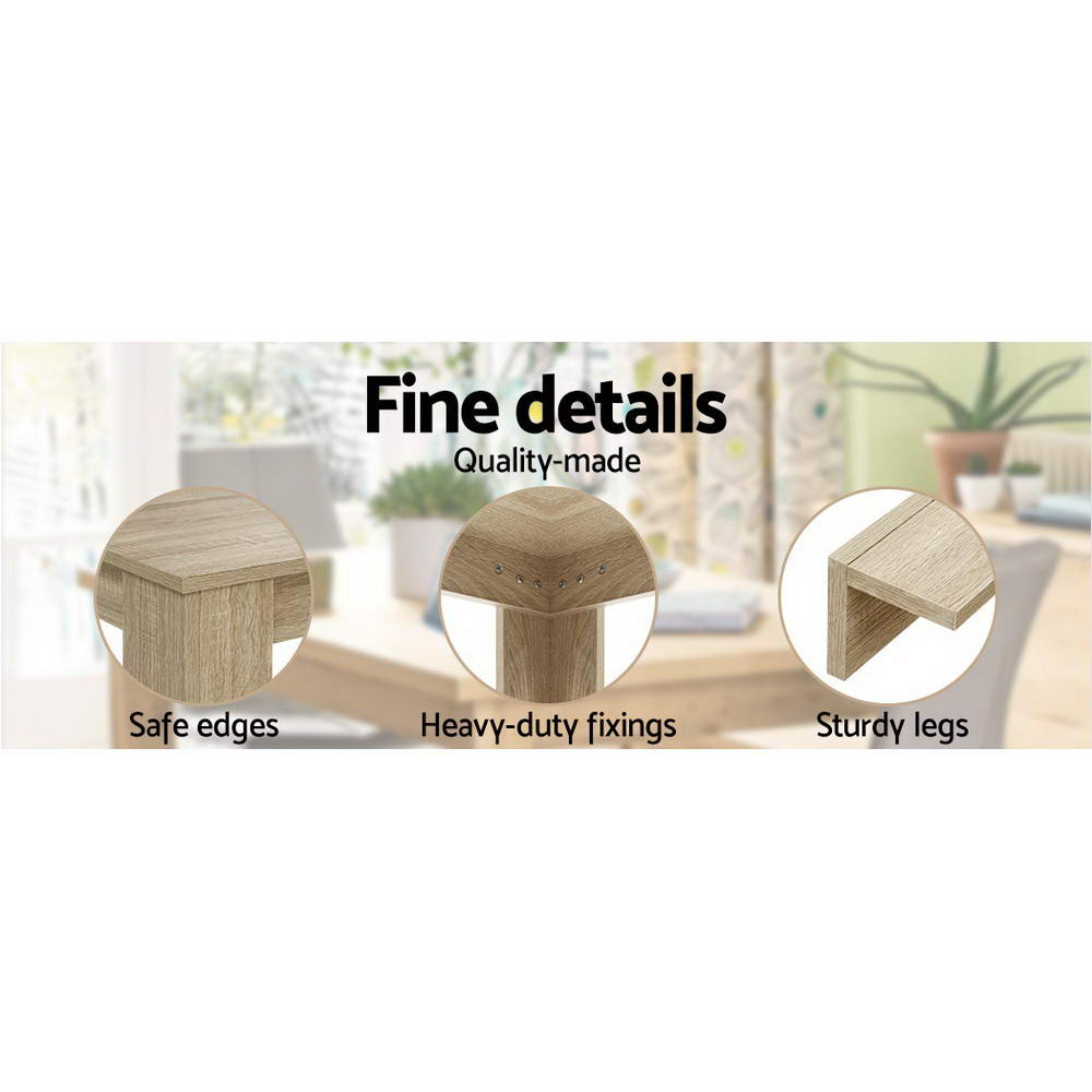 Artiss Dining Table Rectangular 4 Seater 120CM Oak Natu 6