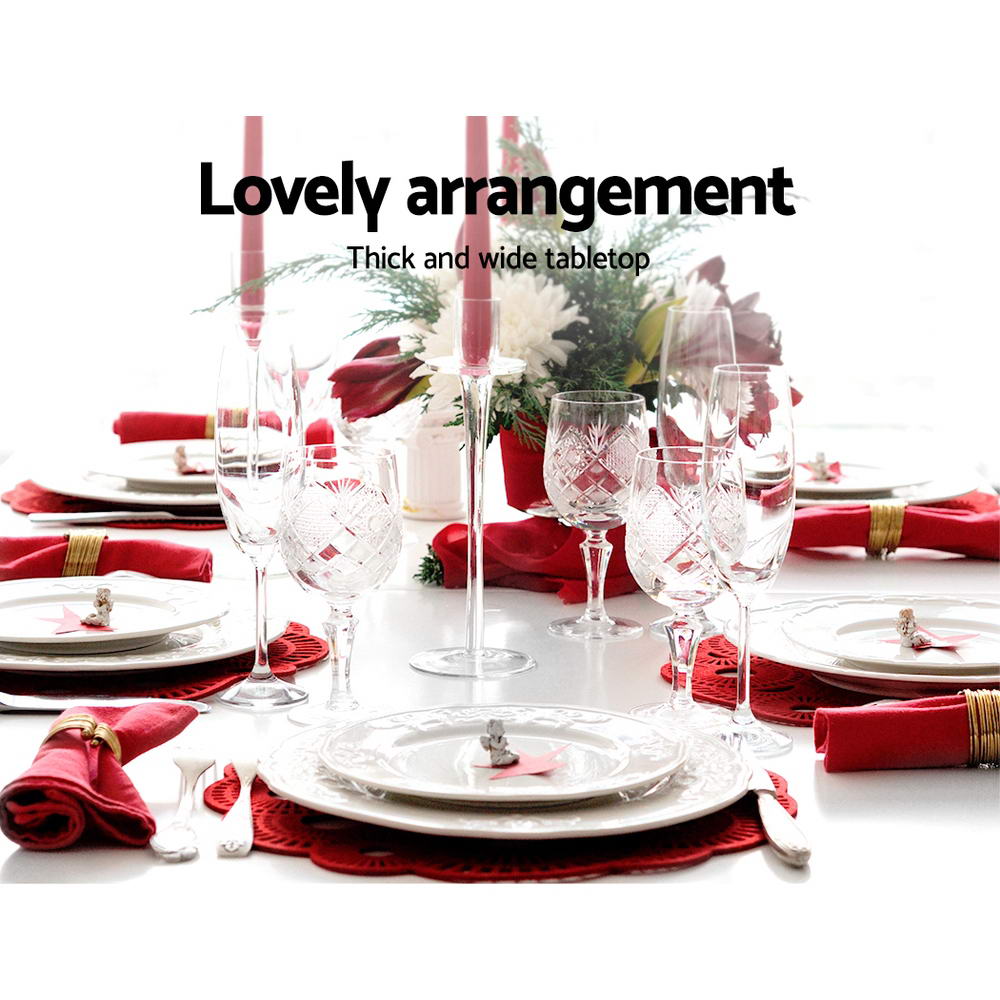 Artiss Dining Table Rectangular 4 Seater 120CM White Natu 4