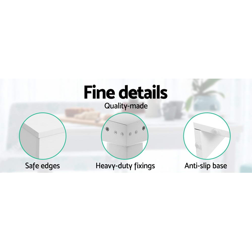 Artiss Dining Table Rectangular 4 Seater 120CM White Natu 6