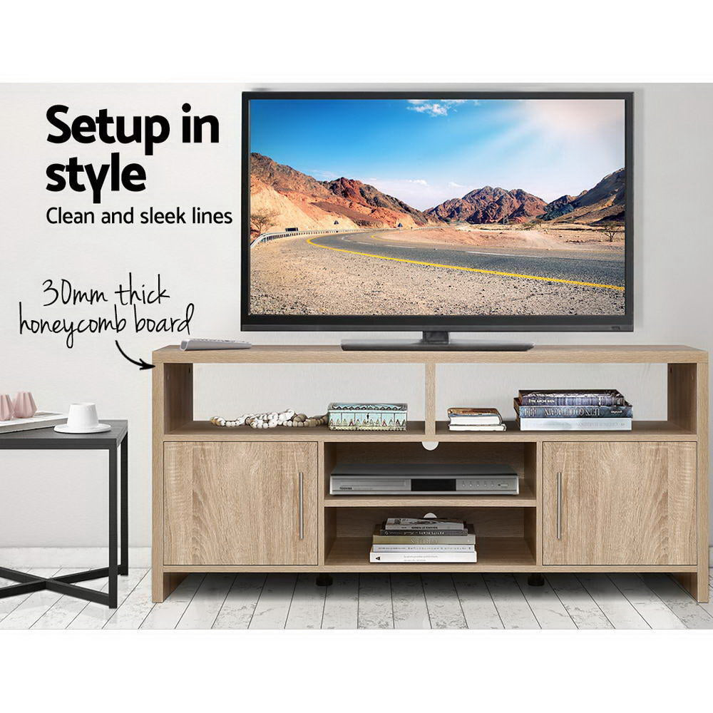Artiss TV Cabinet Entertainment Unit 140cm Oak Ken 4