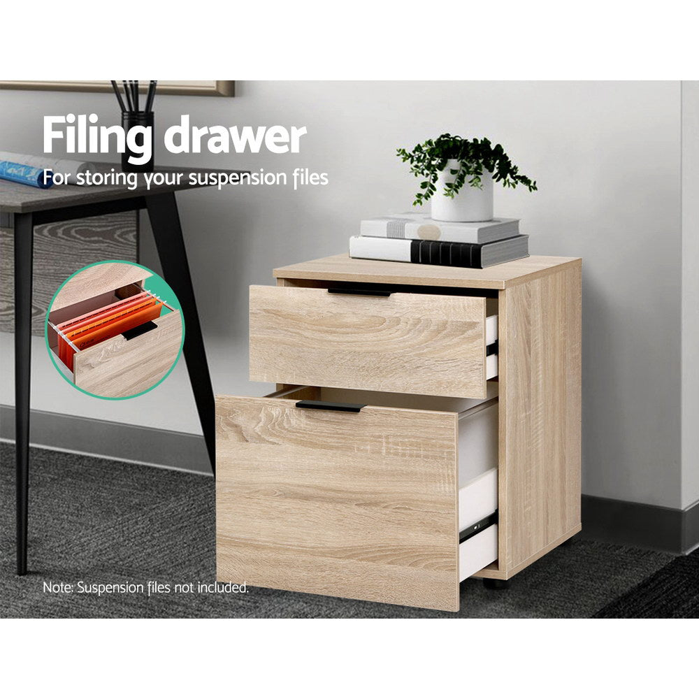 Artiss Filing Cabinet 2 Drawer Office Storage Organiser 6