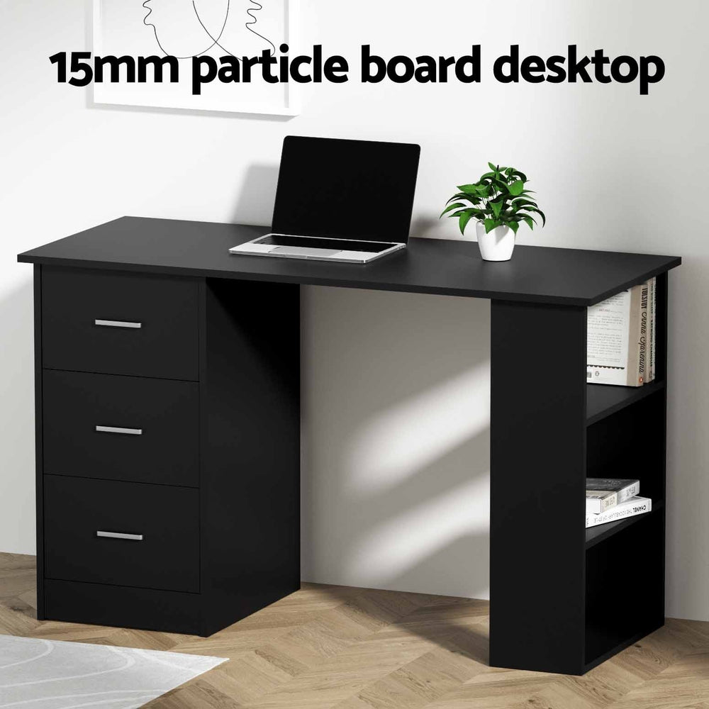 Artiss Computer Desk Drawer Shelf Cabinet Black 120CM 6